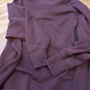 Aerie Down To Earth Oversized Sweatshirt - Size Small - Maroon